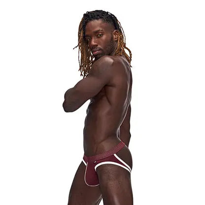 Male Power Sport Mesh Sport Jock Burgundy L/XL  Men - Underwear