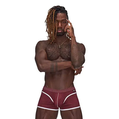 Male Power Sport Mesh Sport Mini Short Burgundy M  Men - Underwear
