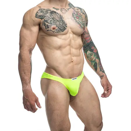 MaleBasics JUSTIN + SIMON Classic Bikini Neon Green L  Men - Underwear
