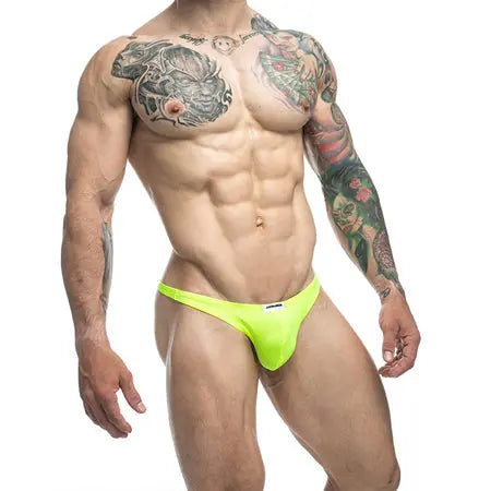 MaleBasics JUSTIN + SIMON Classic Tanga Neon Green S  Men - Underwear