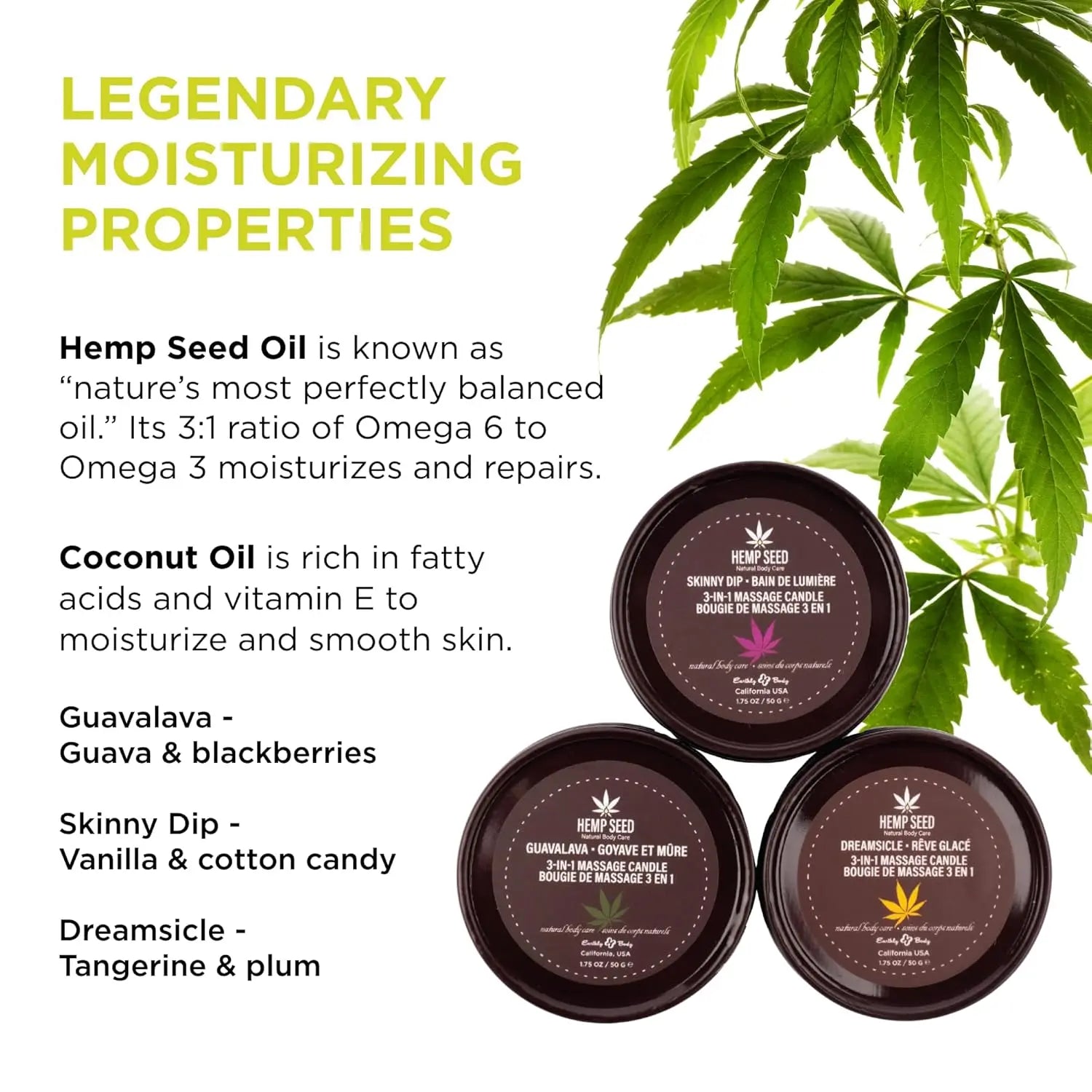 Massage Candle Romantic Gift Trio  Lubes, Lotions and Accessories