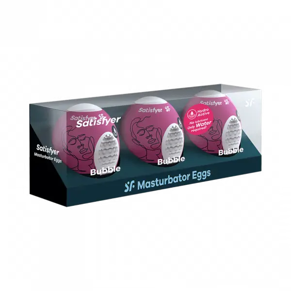 Masturbator Egg 3er Set (Bubble) Violet  For Him