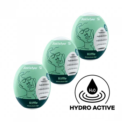Masturbator Egg 3er Set (Riffle) Light Green  For Him