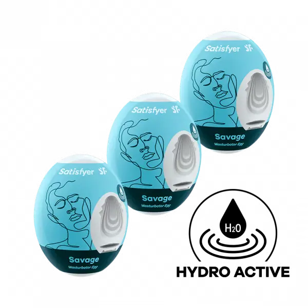 Masturbator Egg 3er Set (Savage) Light Blue  For Him