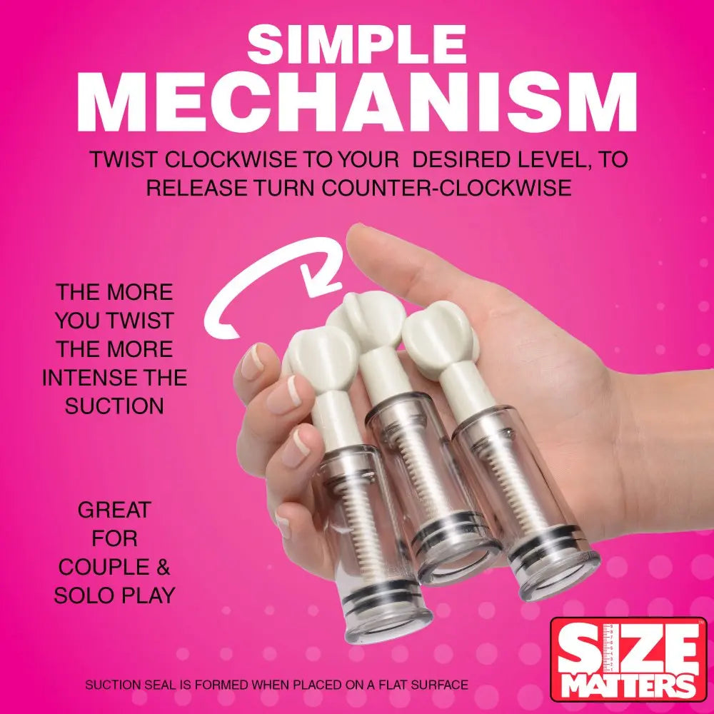 Max Twist Clit and Nipple Triple Sucker Set  Enlargement Gear and Pumps