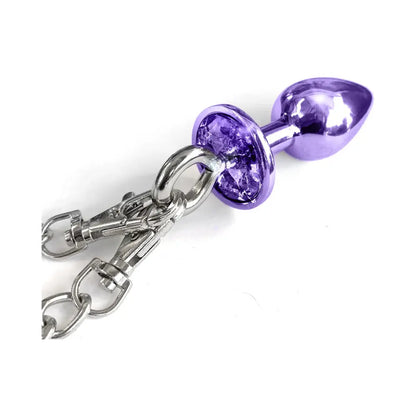 Metal Butt Plug with Attached Sex Handcuffs Bondage Set  Bondage Kits