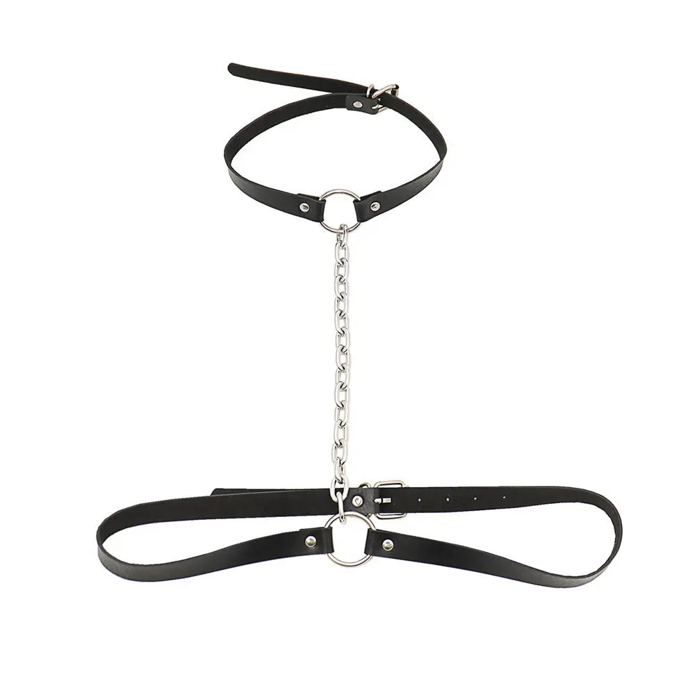 Midnight Vixen Chain Choker Harness  Bondage Harness