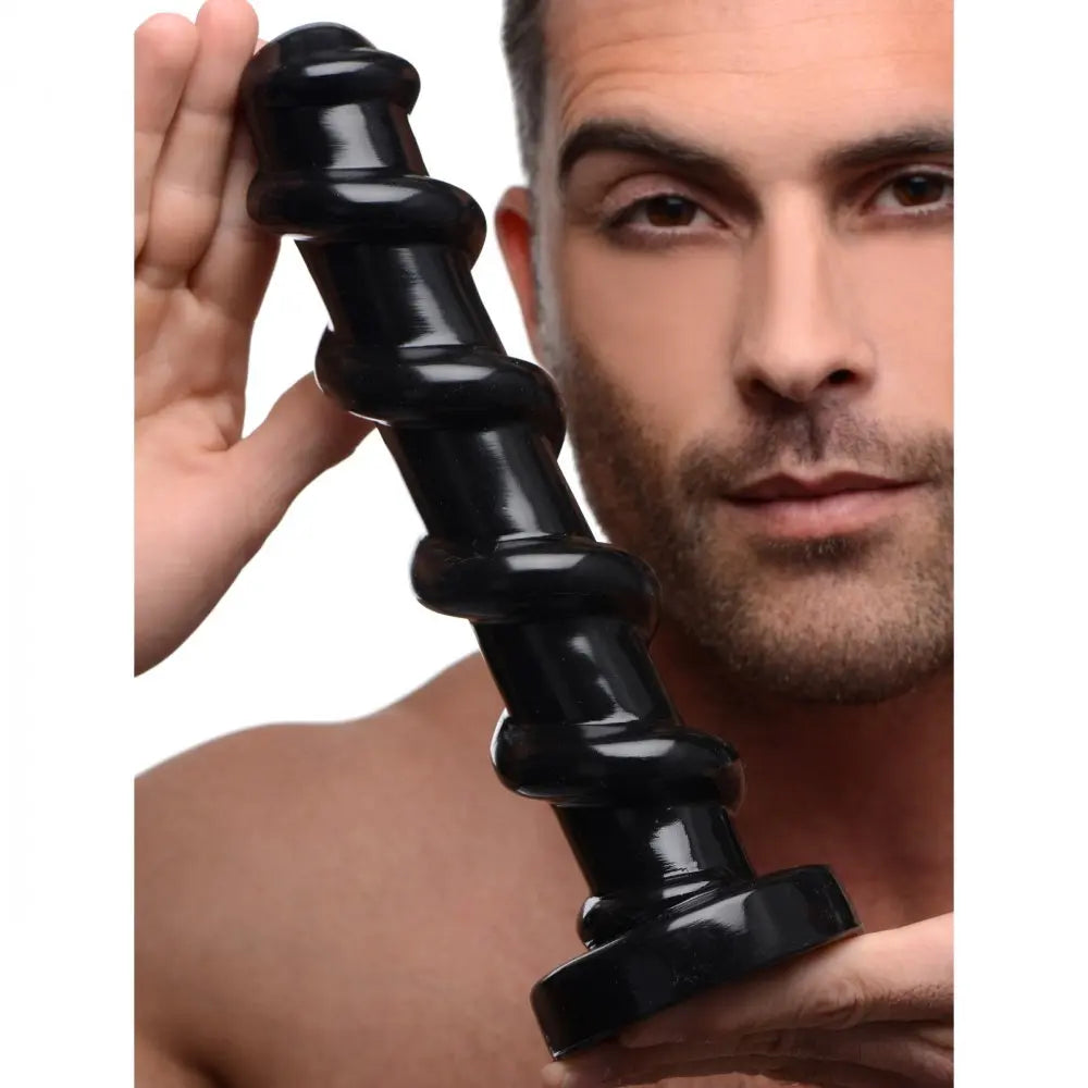 Mighty Screw 9.5 Inch Textured Dildo Sex Toy with Ridges  Huge Dildos