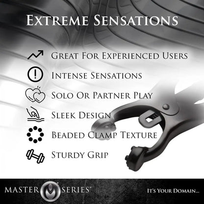 Monarch Noir Nipple Vice Clover Nipple Clamps with Chain  Nipple and Clit Toys