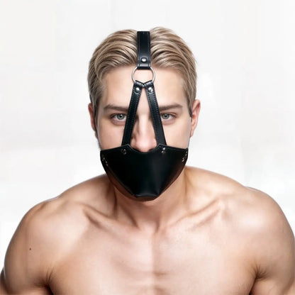Mouth Bondage Harness with Ball Gag  BDSM Mask