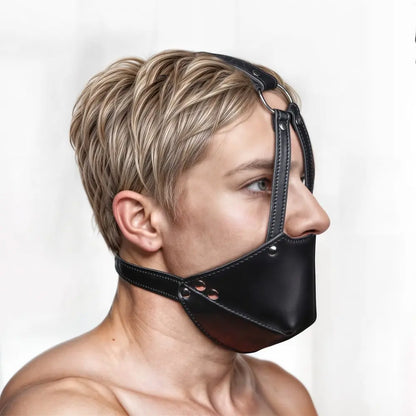 Mouth Bondage Harness with Ball Gag  BDSM Mask