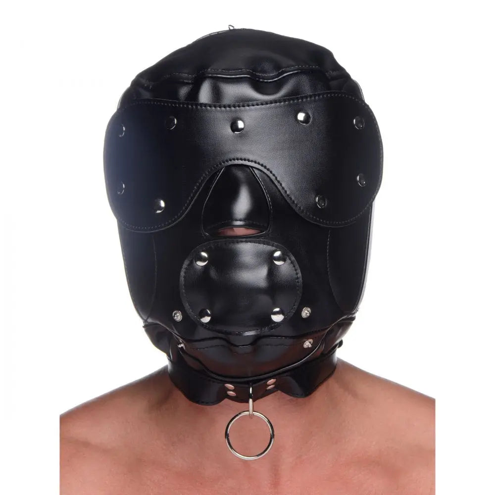 Muzzled Universal BDSM Hood with Removable Muzzle  Animal Play