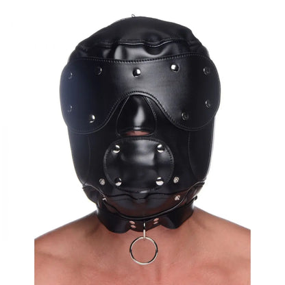 Muzzled Universal BDSM Hood with Removable Muzzle  Animal Play
