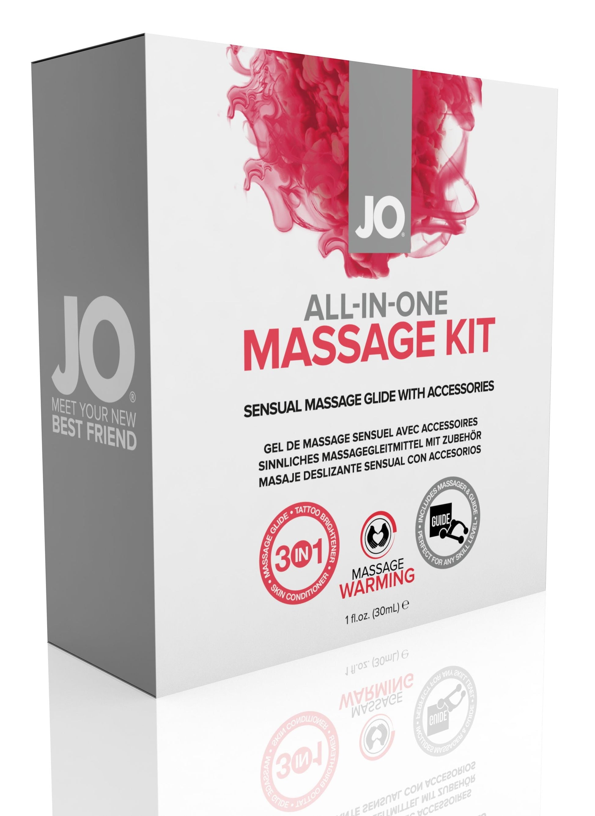 JO All-In-One Massage Glide Kit  - Warming - Gift Set 1 floz / 30 mL 