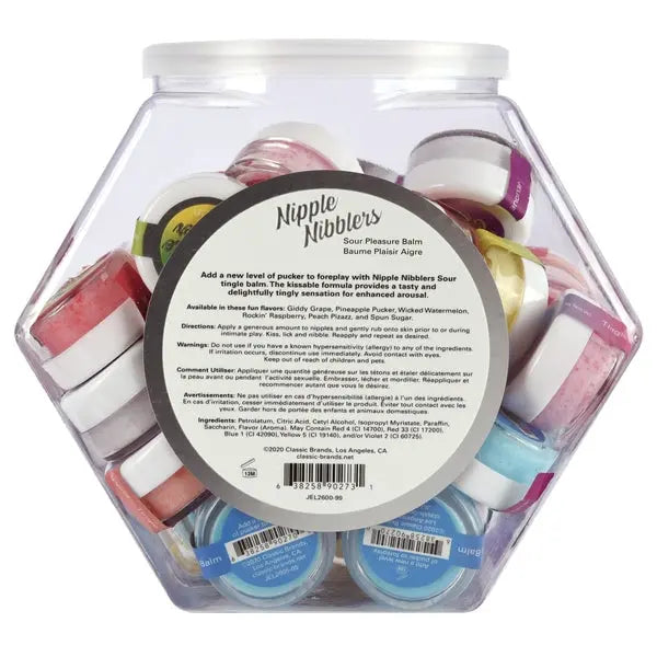 NIPPLE NIBBLERS Sour Pleasure Balm Assorted 3g Bowl of 36 - DISPLAY  Lubes, Lotions and Accessories