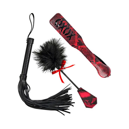 Nasstoys Lovers Bondage Kit Whip, Spank & Tickle 3-Piece BDSM Set  Bondage Kits