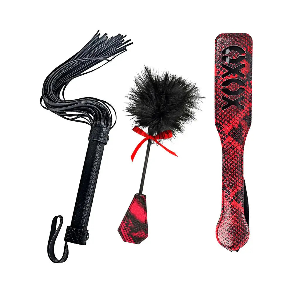 Nasstoys Lovers Bondage Kit Whip, Spank & Tickle 3-Piece BDSM Set  Bondage Kits