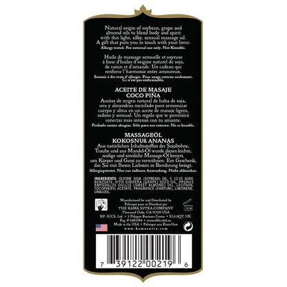 Naturals Massage Oil Coconut Pineapple (8oz)  Lubes, Lotions and Accessories