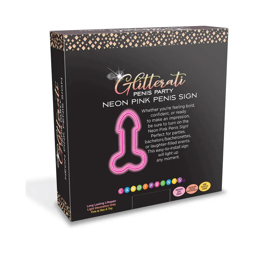 Neon Penis Light Up Sign - Adult Novelty Decor  Novelties - Party Supplies