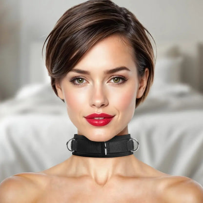 Neoprene Bondage Collar with D-Rings BDSM Collar  Collars and Leads