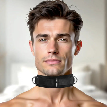 Neoprene Bondage Collar with D-Rings BDSM Collar  Collars and Leads