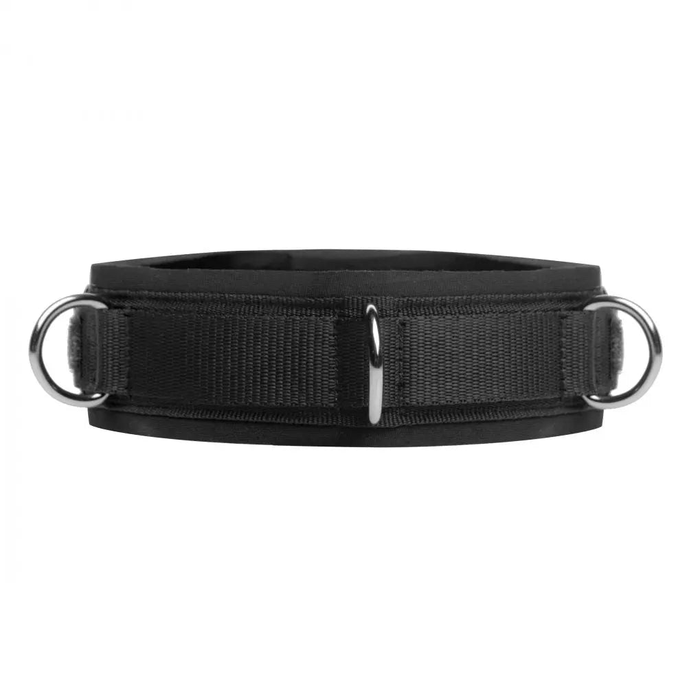 Neoprene Bondage Collar with D-Rings BDSM Collar  Collars and Leads