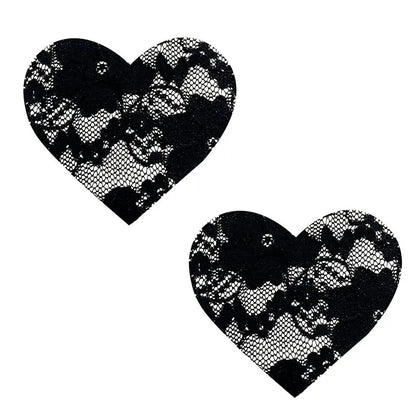 Neva Nude Pasty Heart Lace Black  Lingerie - Pasties and Tassels