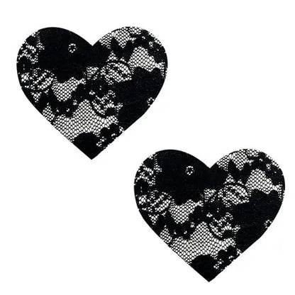 Neva Nude Pasty Heart Lace Black  Lingerie - Pasties and Tassels