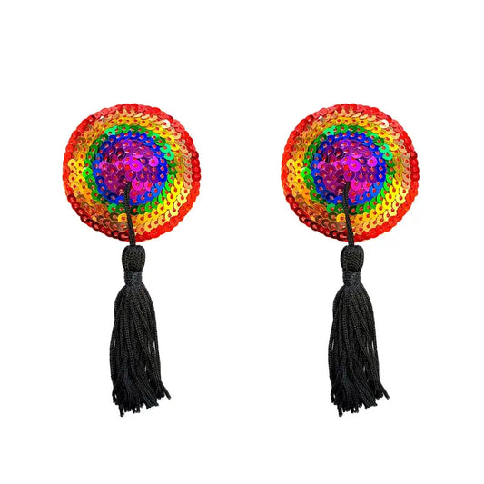 Neva Nude Pasty Reusable Burlesque Rainbow  Lingerie - Pasties and Tassels