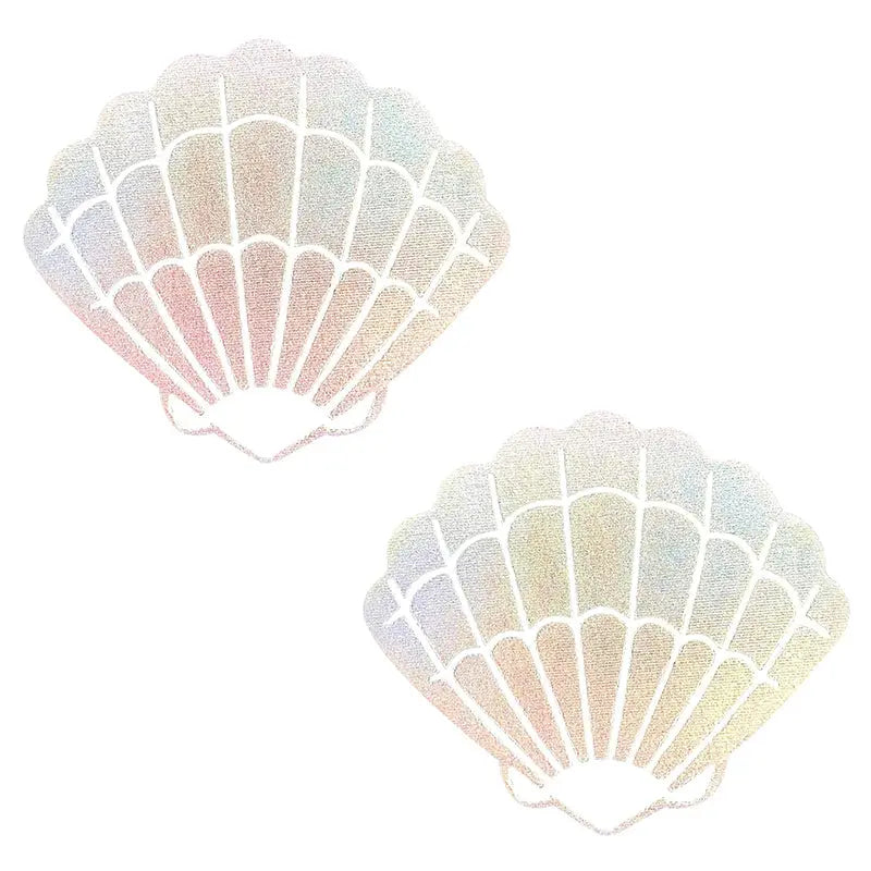 Neva Nude Pasty Shell Holographic  Lingerie - Pasties and Tassels