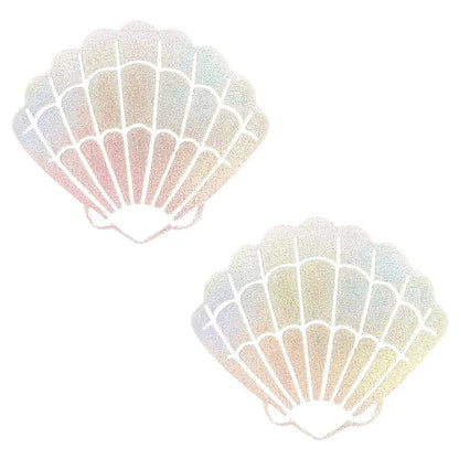 Neva Nude Pasty Shell Holographic  Lingerie - Pasties and Tassels
