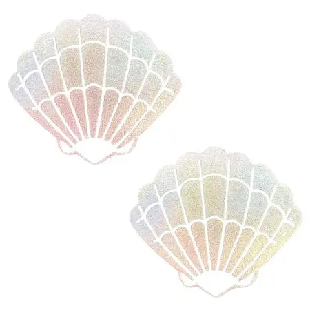 Neva Nude Pasty Shell Holographic  Lingerie - Pasties and Tassels
