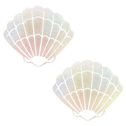 Neva Nude Pasty Shell Holographic  Lingerie - Pasties and Tassels