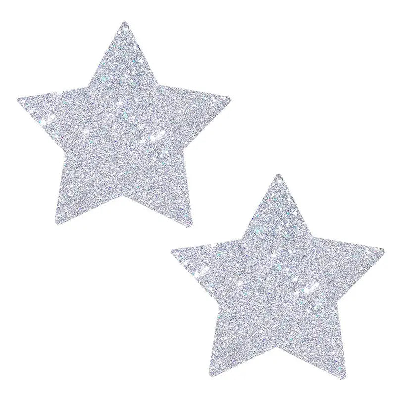 Neva Nude Pasty Starry Nights Silver Glitter  Lingerie - Pasties and Tassels