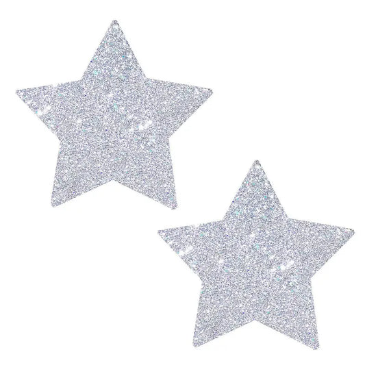 Neva Nude Pasty Starry Nights Silver Glitter  Lingerie - Pasties and Tassels