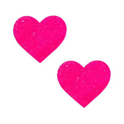 Neva Nude Pasty Super Sparkle Watermelly Pink Blacklight Glitter I Heart U  Lingerie - Pasties and Tassels