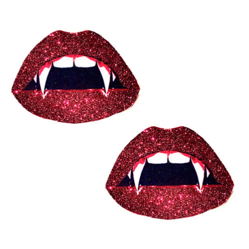 Neva Nude Pasty Vampire Lips Glitter  Lingerie - Pasties and Tassels