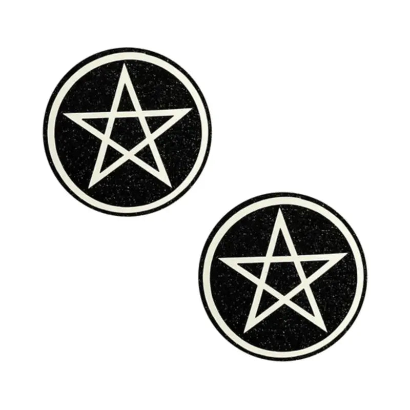 Neva Nude Pasty Wicca Black Glitter  Lingerie - Pasties and Tassels