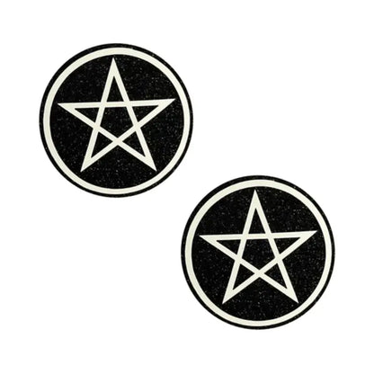 Neva Nude Pasty Wicca Black Glitter  Lingerie - Pasties and Tassels