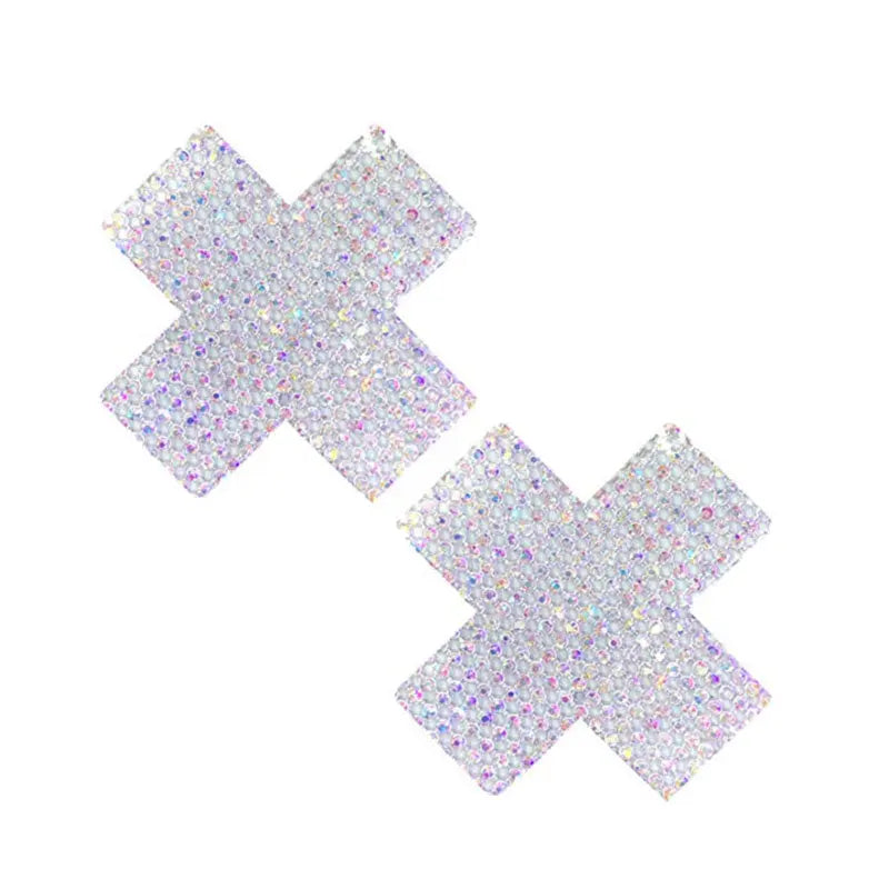 Neva Nude Pasty X Factor Crystal Silver  Lingerie - Pasties and Tassels