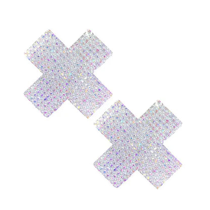 Neva Nude Pasty X Factor Crystal Silver  Lingerie - Pasties and Tassels