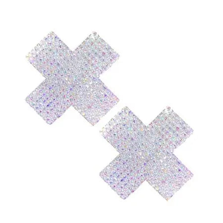 Neva Nude Pasty X Factor Crystal Silver  Lingerie - Pasties and Tassels