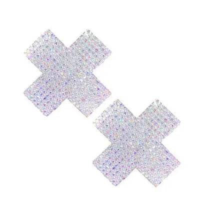 Neva Nude Pasty X Factor Crystal Silver  Lingerie - Pasties and Tassels