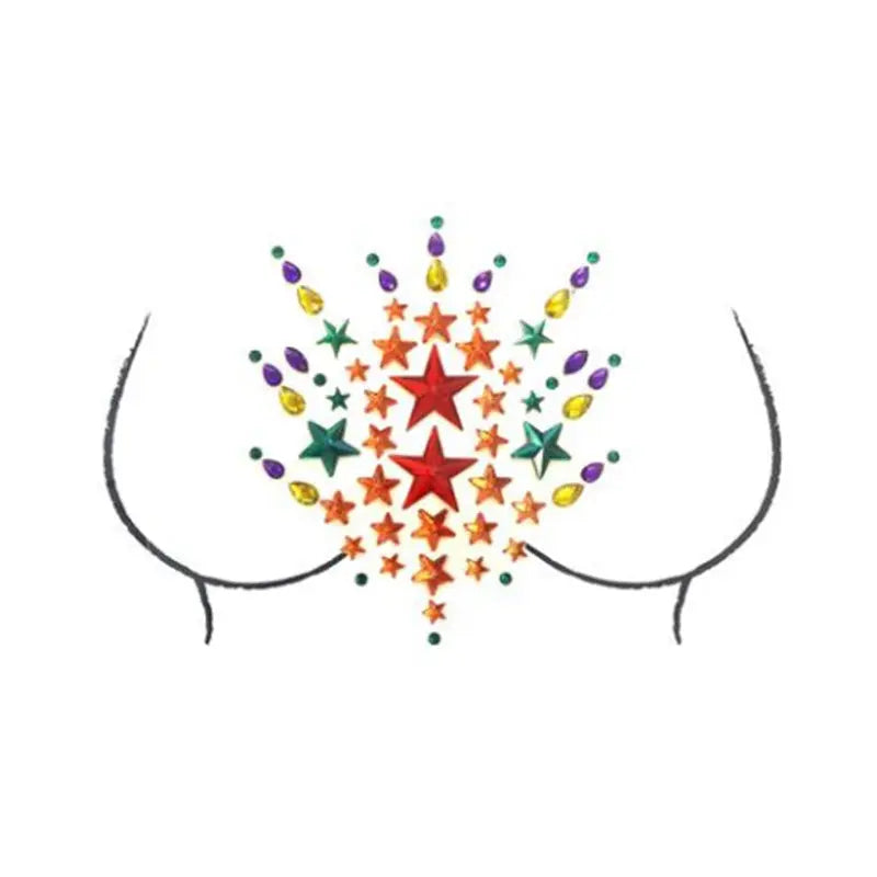 Neva Nude Pride Tribe Crystal Jewel BodiStix Body Sticker  Lingerie - Pasties and Tassels