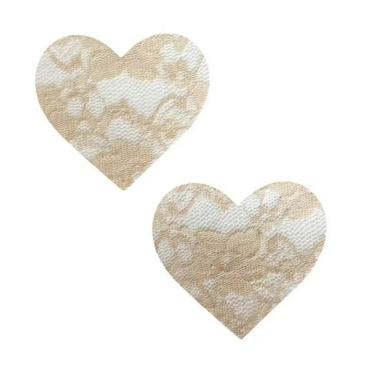 Neva Nude Toffee Lace I Heart U Pasties  Lingerie - Pasties and Tassels