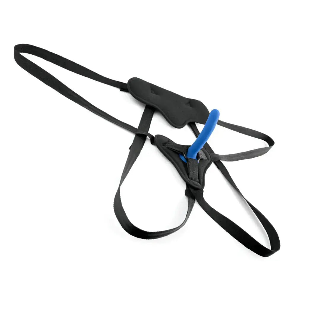 New Comer's Strap-On Dildo Pegging Set Harness & 5.25 in. Dildo Blue/Black  Bondage Kits