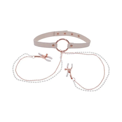 Nipple Clamps with Chain Peaches ‘n CreaMe BDSM Collar with Nipple Clamps  Collars and Leads
