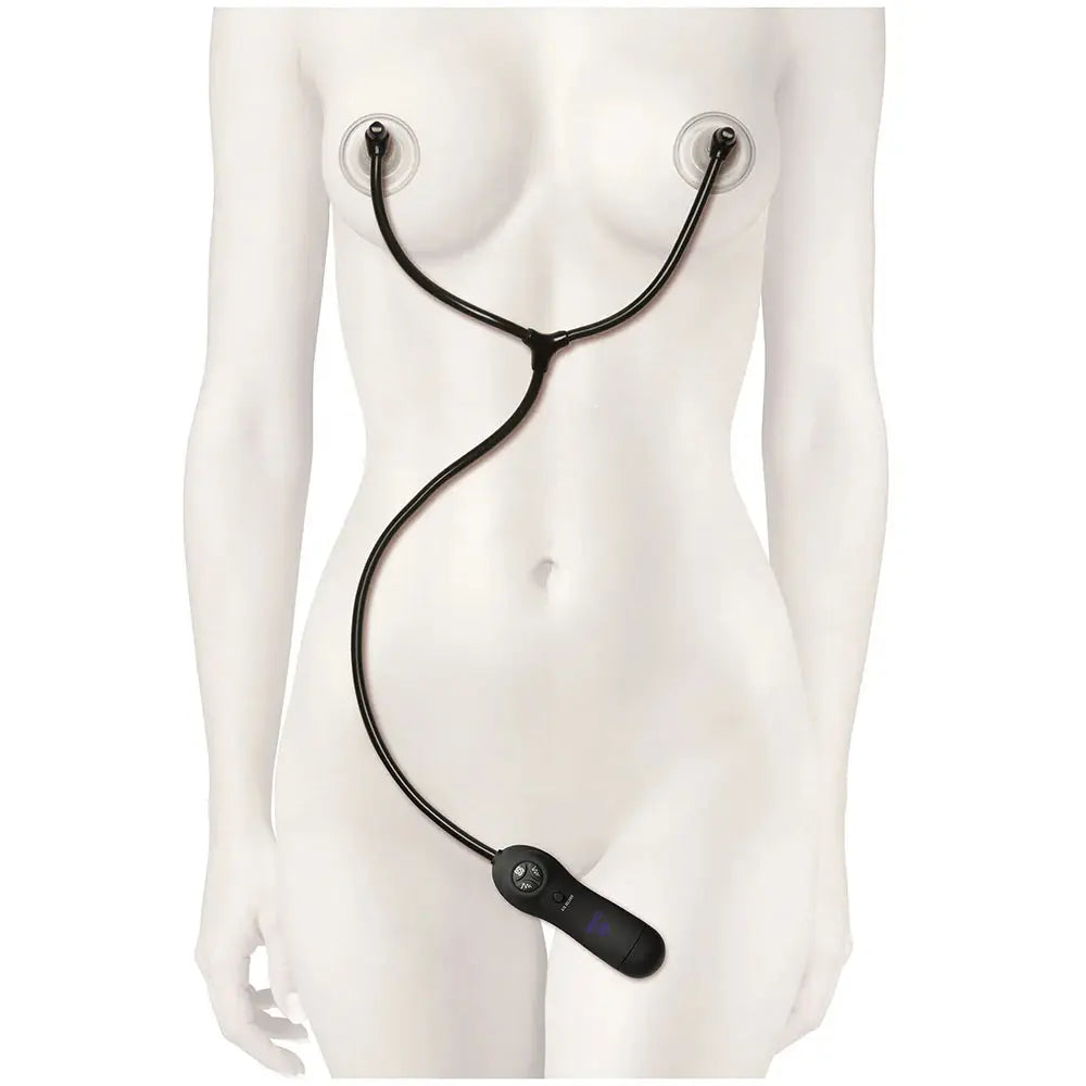 Nipple Torture Auto Vibrating Nipple Sucker Cups Black  Fetish - Nipple Clips Clamps & Suckers