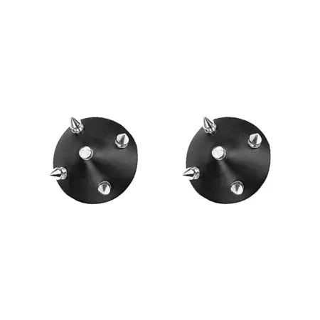Nipplicious Temptress Leather Pasties With Studs Black  Lingerie - Pasties and Tassels