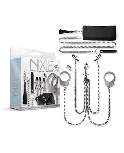 Nixie Interchangeable 8 pc Bondage Kit with Metal Sex Handcuffs  Bondage Kits